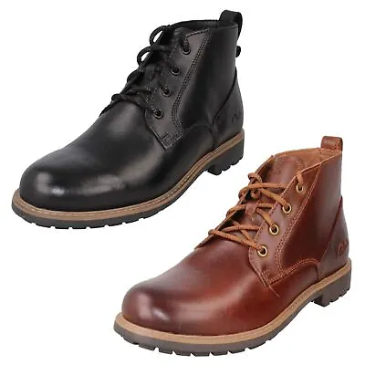 Mens Clarks Leather Smart Casual Lace Up Ankle Boots Westcombe Mid Size • $193.77