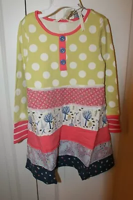 NWT 4 Matilda Jane Cozy Day Dress 24062D Striped Dots Trees  • $49.99