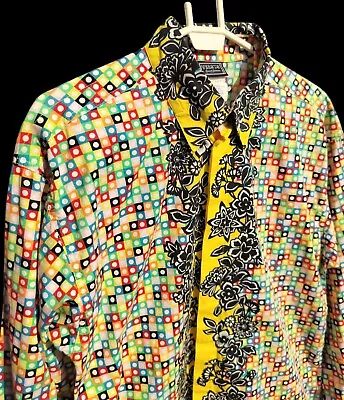 Vintage Versus Gianni Versace Color 90s Men's Button Front Shirt Size M 34/48 • $199.95