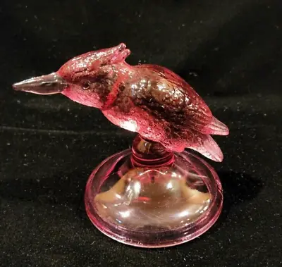 Heisey By Dalzell Viking Lavender Ice  King Fisher  HCA 93 Glass 411 Of 450 Bird • $112