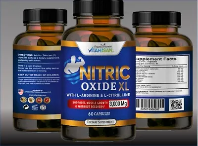 Nitric Oxide Booster Supplement W/L-Arginine 3000mg Premium Workout Muscle Pump • $13.72