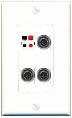 4 Port 1 Gang Jack Face Cover Coupler 3 3-5MM SPEAKER Wall Plate • $17.44