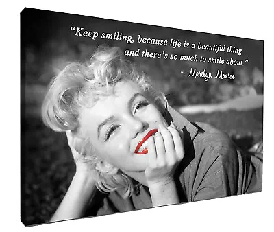 Marilyn Monroe Smile Canvas Wall Art Wood Framed Ready To Hang XXL • £15