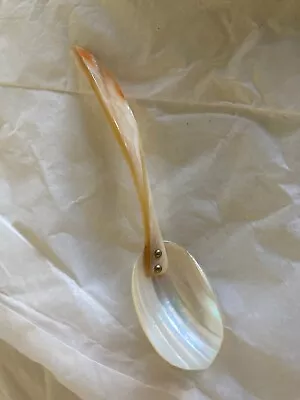 Vintage Handmade Mother Of Pearl Caviar Spoon  Shell Handle • $14.99