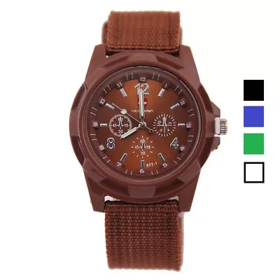 £4.99 • Buy Men's Slim Sport Watch Wristwatch Military Analog Army Quartz Canvas Strap Black