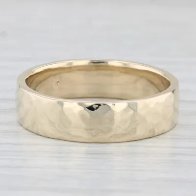 Men's Hammered Wedding Band 10k Yellow Gold Size 12.5 Ring • $599.99