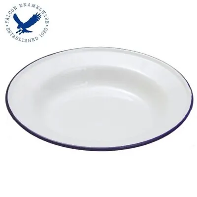 Falcon Enamel 24cm Soup Plate White Traditional Enamel Geniune H7957 • £6.49