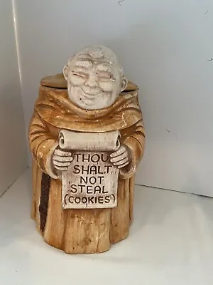 Vintage Treasure Craft Friar Monk Cookie Jar   Thou Shall Not Steal  (Cookies)  • $37.50
