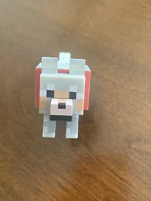 Minecraft 3” Wolf Figure Mojang Figurine Gray With Red Collar Head And Legs Move • $9.99