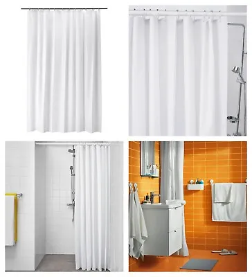 IKEA BJÄRSEN Shower Curtain White 180x200 Cm  Brand New.  • £8.37
