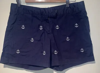 Castaway Nantucket Sailing Shorts Womens Size 8 Navy Blue Anchor Print • £27