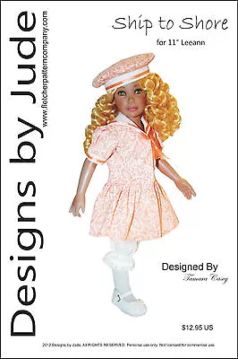 $12.95 • Buy Ship To Shore Doll Clothes Sewing Pattern For 11  Leeann Dolls