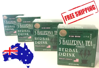 4 Boxes X 3 BALLERINA TEA Regular Strength HERBAL SLIM DRINK (120 Tea Bags) • $37.50