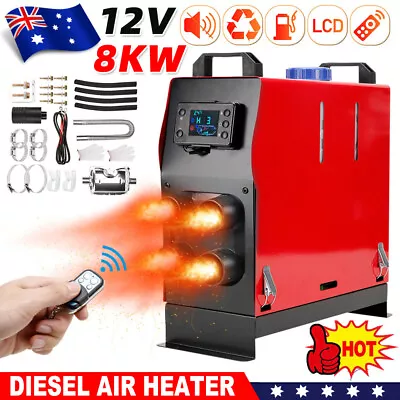 8KW 12V Portable Diesel Heater Air Thermostat Deisel Caravan Motorhome Trailers • $122.95