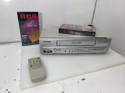 Sylvania SSV6003 VHS VCR Video Player Recorder With Remote Tapes - Tested • $39.95