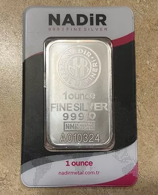 1 Oz Silver Bar Nadir Metal Rafineri NMR - .999 Fine In Assay • $33.99