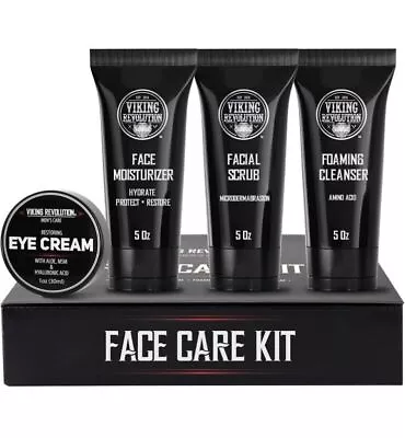 Viking Revolution Beard Growth Kit For Men Face Scrub Cream Foaming Cleanser… • $15.92