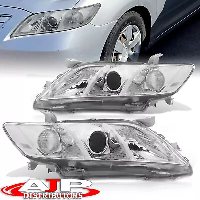 Chrome Clear Replacement Headlights Lamps LH RH Pair For 2007-2009 Toyota Camry • $64.99