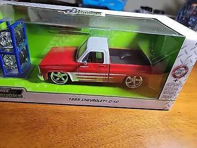 Jada Toy Just Trucks 1:24 Scale 1985 Chevy C10 Model Red Diecast Loose • $23
