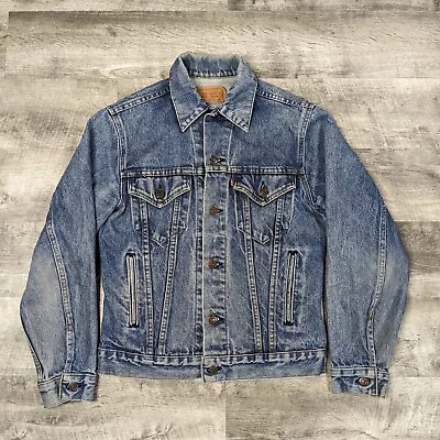 Vtg Levis Jacket Adult 36R Blue Denim Trucker 70506 0251 Grunge Biker USA Made • $29.95