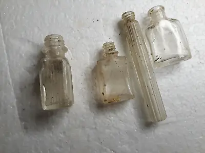 Lot Of 4 Small 1 Oz. Size Vintage Glass Bottles • $7.19