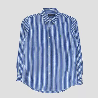 Polo Ralph Lauren 100% Cotton Pinstripe Long Sleeve Logo Shirt - Size M • £22.99