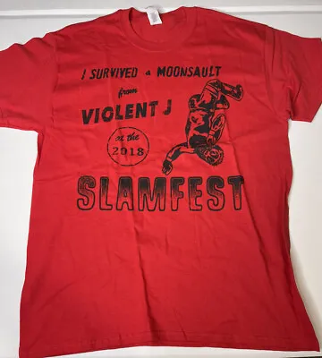 Insane Clown Posse - Violent J Moonsault RED  T-Shirt L Large ICP Wrestling Jcw • $28.79