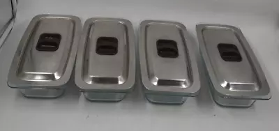 £11.50 • Buy Vintage Hostess Trolley Replacement Glass Serving Dishes Set Of Four With Lids