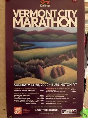 Vermont City Marathon Poster 2000 Original Owner 17 X 11 Good Condition • $24
