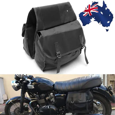 Motorcycle Saddle Bags Tail Storage Case Black Pannier For Honda Suzuki Kawasaki • $33.26