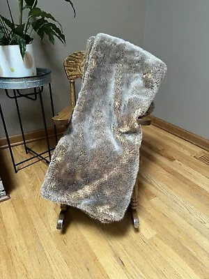 Restoration Hardware Brown Faux Mink Fur  48x60 Throw Blanket￼ • $75