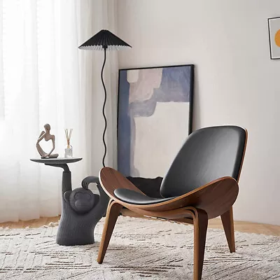 $289 • Buy Hans Wegner Mid-century Shell Chair Leather Sofa Cushion Lounge Chairs AU STOCK