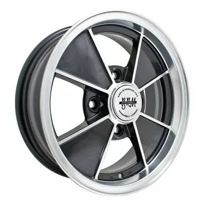 15  X 4-1/2  Vw Bug 4 Lug Black Empi BRM Wheel Includes Cap-Valve Stem • $220.95