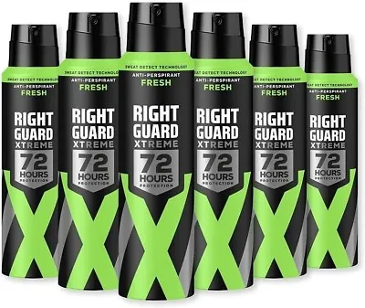 6 X Right Guard Xtreme Fresh Anti-Perspirant Deodorant Mens Body Spray • £9.29