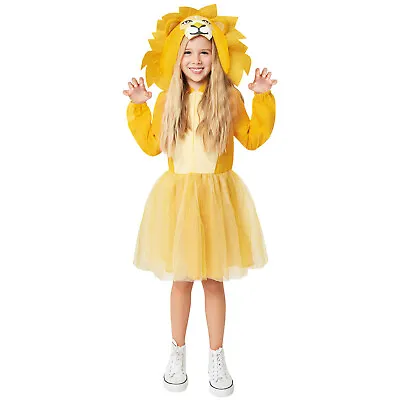 Childs Lion Fancy Costume Dress Animal Zoo World Book Day Girls Kids Lionness • £21.99