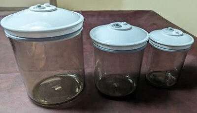 $34.99 • Buy Foodsaver Vacuum Sealer Snail Canister Set W/ Lids ~ 80oz 50oz 25oz