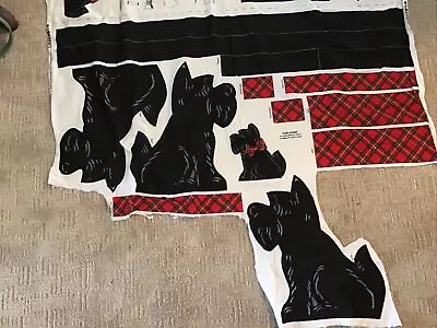 Daisy Kingdom 1 Scottie Dog Cut N Sew Pillows Fabric Panel Black Red Plaid • $5.99