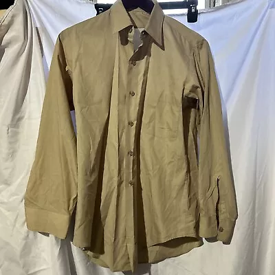 Vintage Usmc Marine Corp Tan Khaki Long Sleeve Dress Shirt Uniform • $24.99