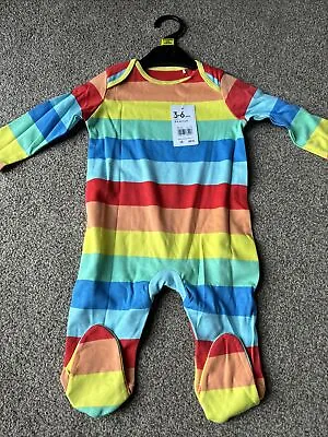 Mothercare Baby Bright Rainbow Stripe Sleepsuit 3-6 Months  • £5