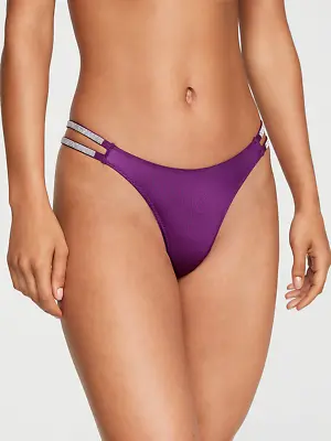 Victoria's Secret Double Shine Strap Smooth Thong Panty ( Grape Soda - L ) • $9.99