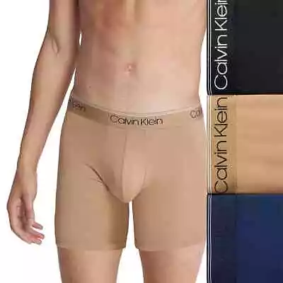 Men's Calvin Klein 3-Pack Microfiber Stretch Boxer Briefs/Black/beige/Blue • $29.93