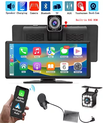 10.26  2K Car Portable Wireless Apple CarPlay Android Auto FM Touch Screen Radio • $119.99