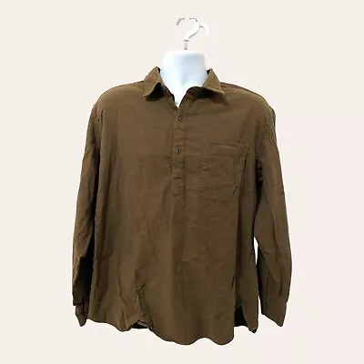 Uniqlo Mens Brown Half Button Popover Collar Shirt Size XL Henley • $16.20