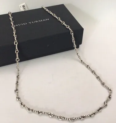 David Yurman Sterling Silver Continuance Cable Twist Necklace NWT $725 26” • $594.50