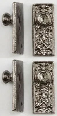 Dollhouse Miniature Ornate Door Knobs - Pewter - (4 Pk)  #05614 • $5