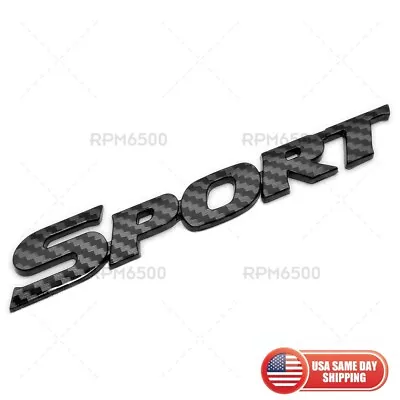 Universal Carbon SPORT Logo Emblem Badge 3D Sticker Trunk Fender Car Decorate • $12.99