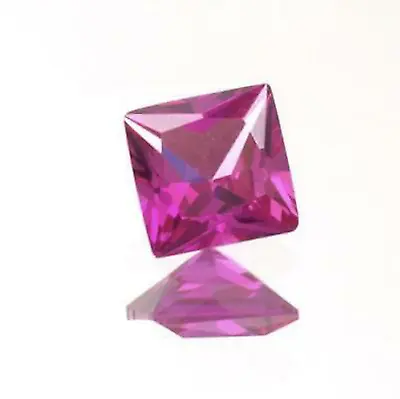 Lab Created Pink Sapphire Corundum Princess Faceted Loose Stone (2x2mm -15x15mm) • $13.99