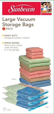 $18.59 • Buy Home Basics Value Pack Plastic Vaccum Storage Bags, (Set Of 3), Clear