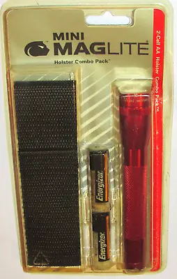 Vintage 1993 Red Mini Maglite Holster Combo Pack! Uses 2 Aa Batteries! Unused! • $28.99