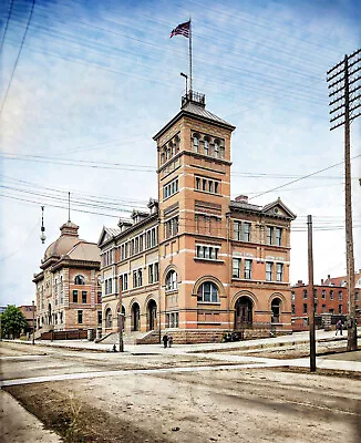 1906 Marquette Michigan Post Office And City Hall 14 X 11  Photo Print • $16.96